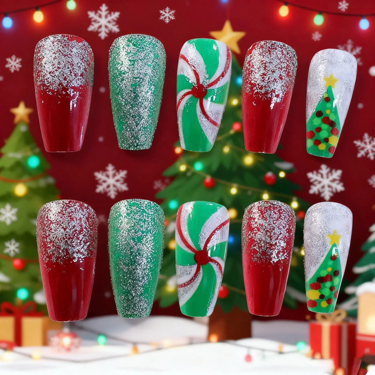 Nail Stickers Holiday Designs Long-Lasting Glossy Finish
