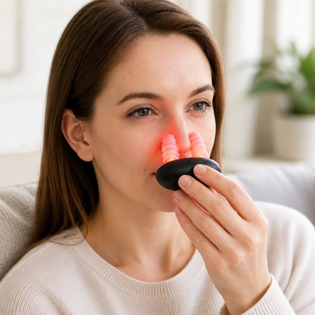 Nasal Therapy Device Red Light Unobstructed Breathing