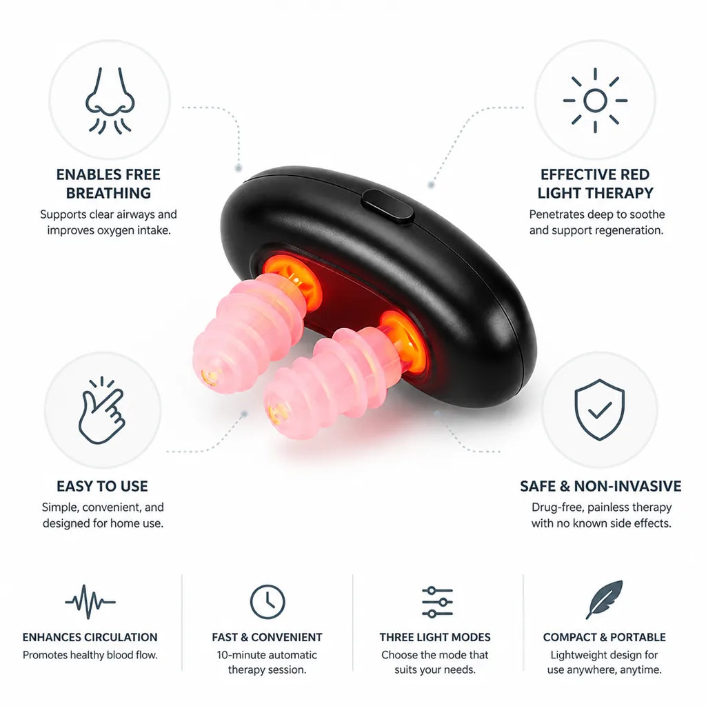 Nasal Therapy Device Red Light Unobstructed Breathing