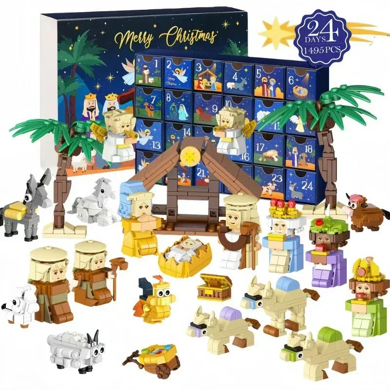 Nativity Advent Calendar 24 Miniature Figures Reusable