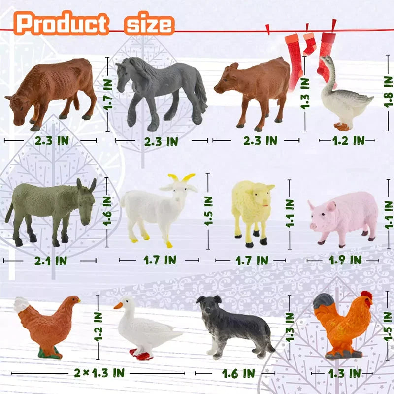 Nativity Advent Calendar 24 Play Figures Christmas Story Set