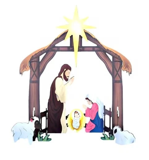 Nativity Scene Set Weather-Resistant Outdoor With Ground Stakes