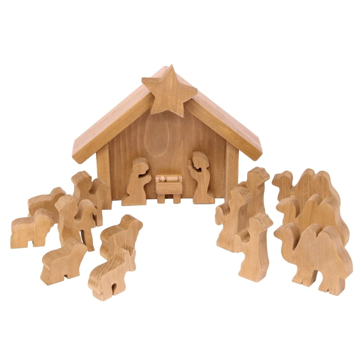 Nativity Set Handcrafted Solid Wood & Child-Safe Finish