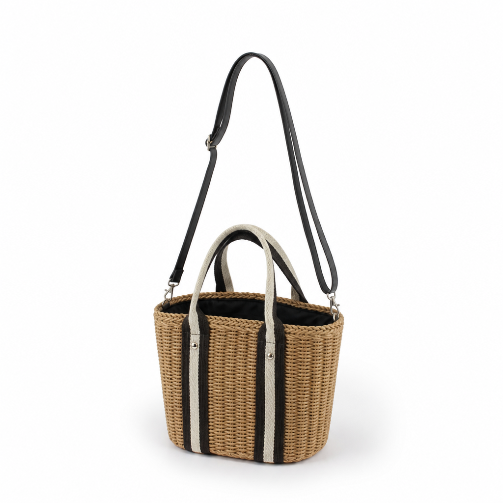 Natural Raffia Tote Bag (Removable Strap)