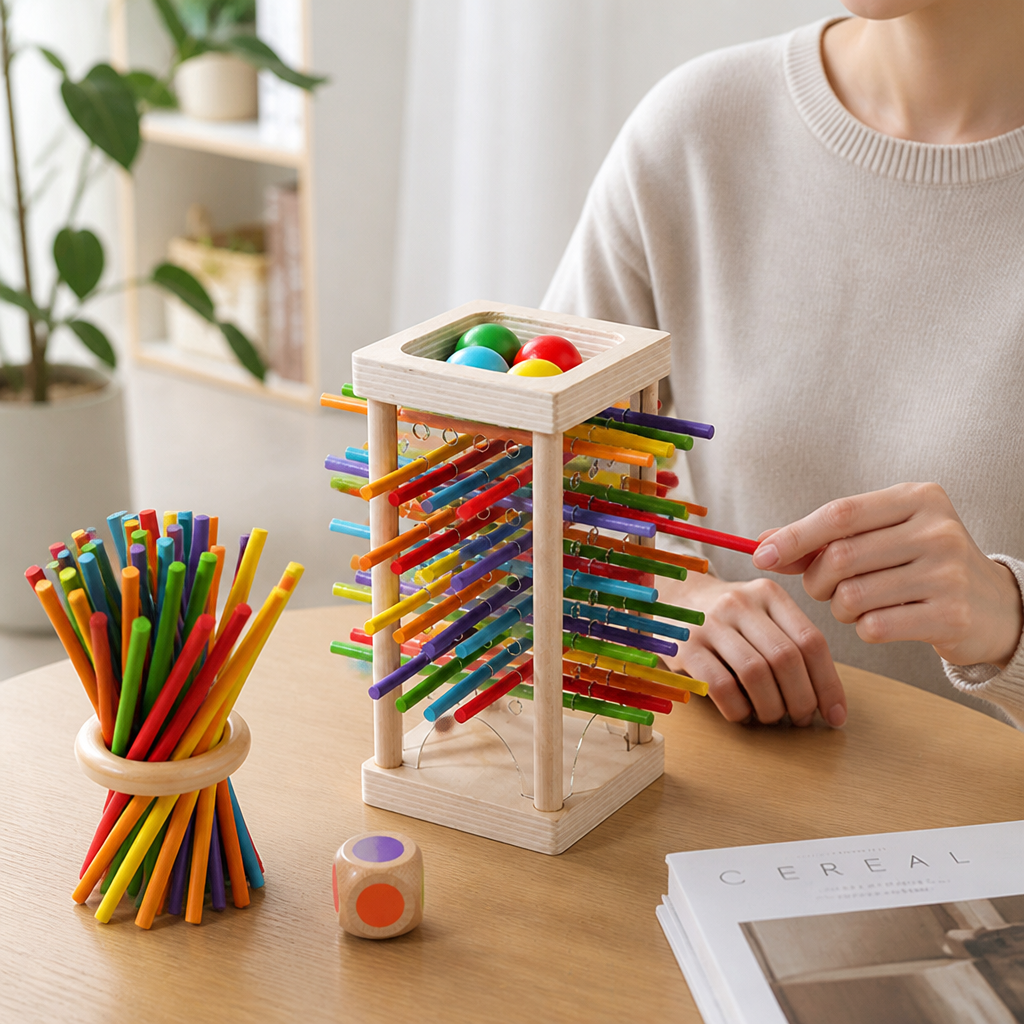 Natural Wood Pick-Up Sticks Game (Set of 36)