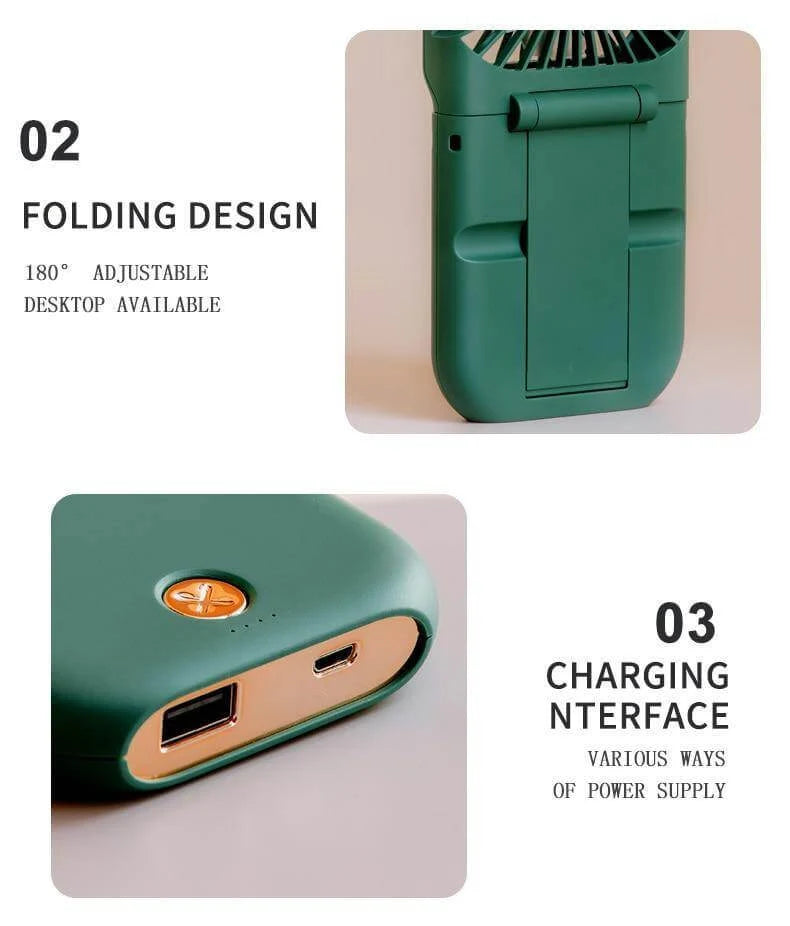 Neck Fan Hands-Free Wearable 3000mAh Power Bank