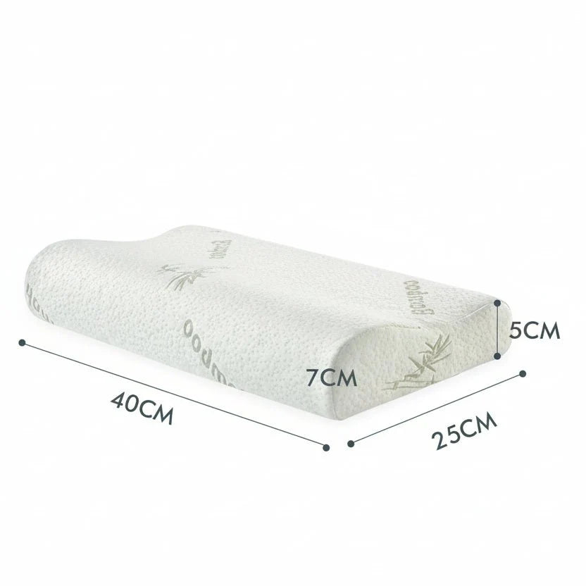 Neck Pillow Ergonomic Support Memory Foam Bamboo Fiber Cover