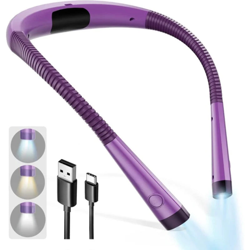 Neck Reading Lamp LED 3 Color Modes USB-C Rechargeable