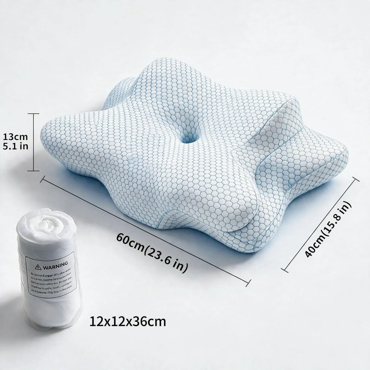 Neck Support Pillow Butterfly Contour Memory Foam Core