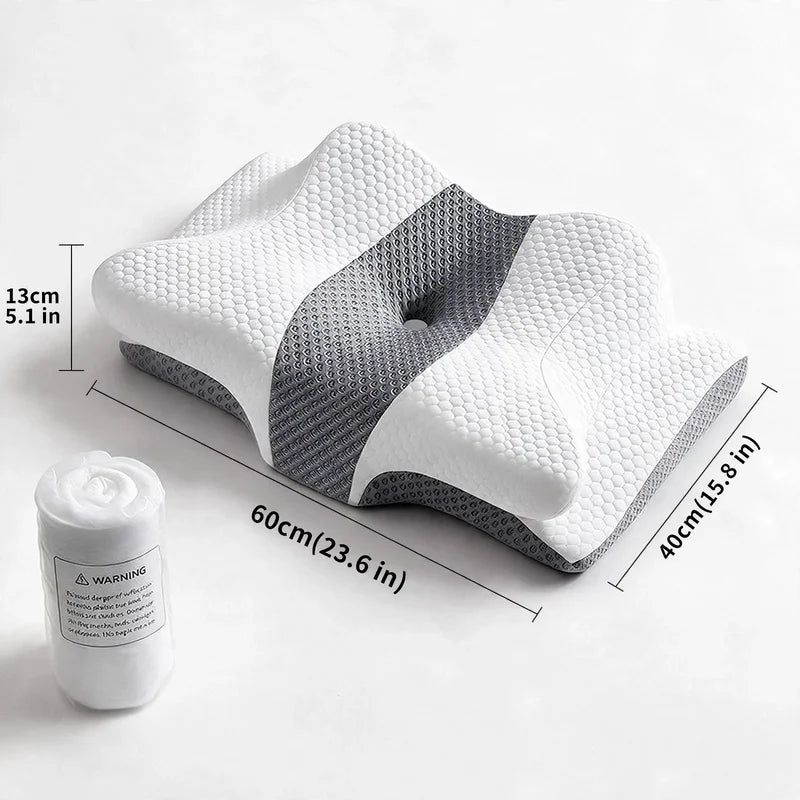 Neck Support Pillow Butterfly Contour Memory Foam Core