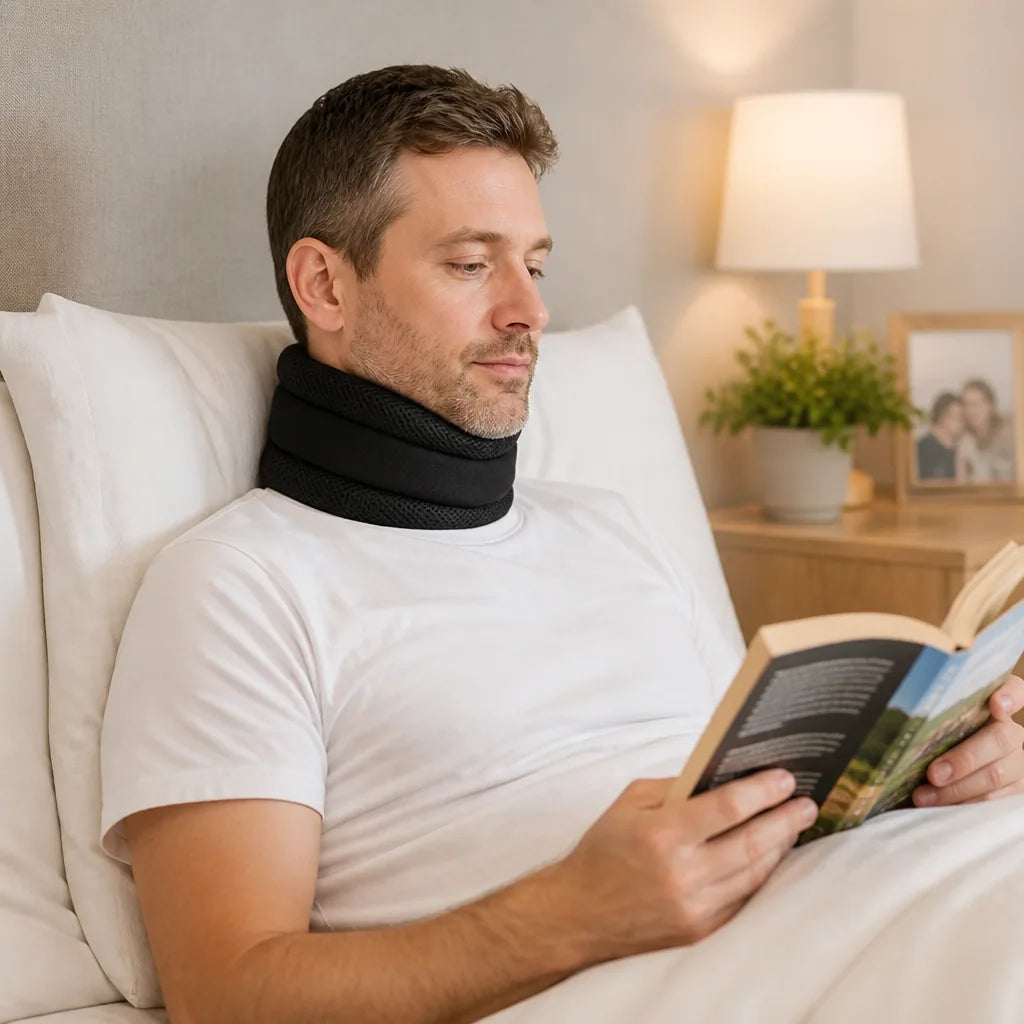 Neck Support Pillow Ergonomic Contour Memory Foam Reduces Snoring