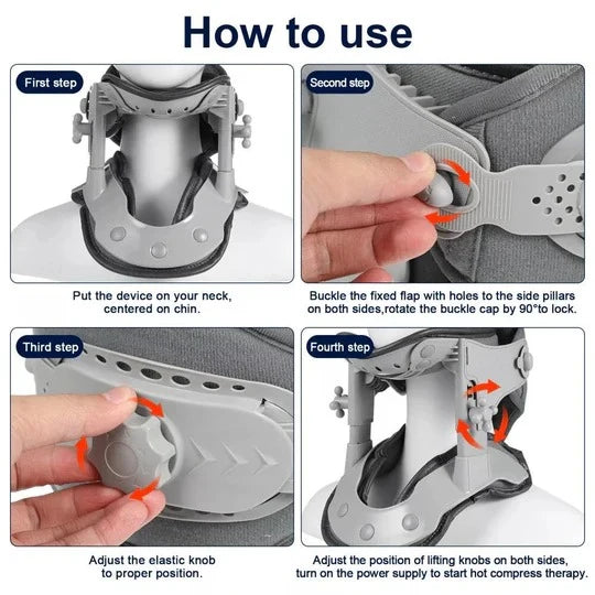 Neck Traction Stretcher Adjustable Height & USB Heating