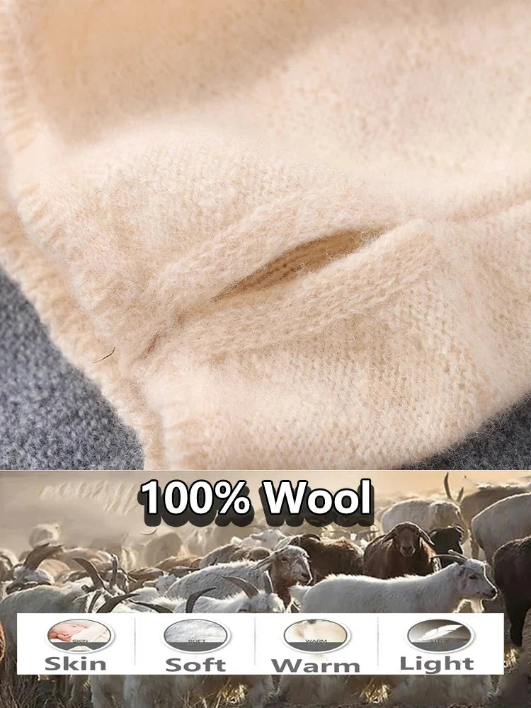 Neck Warmer Merino Wool Pull-Up Face Coverage