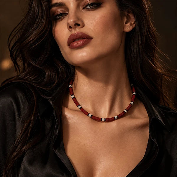 Necklace Serpent Design Statement Style