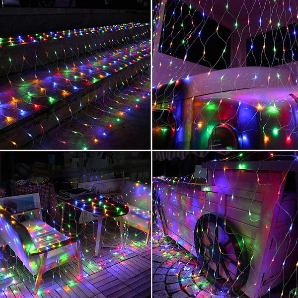 Net Mesh String Lights Copper Wire 192 LEDs Chainable