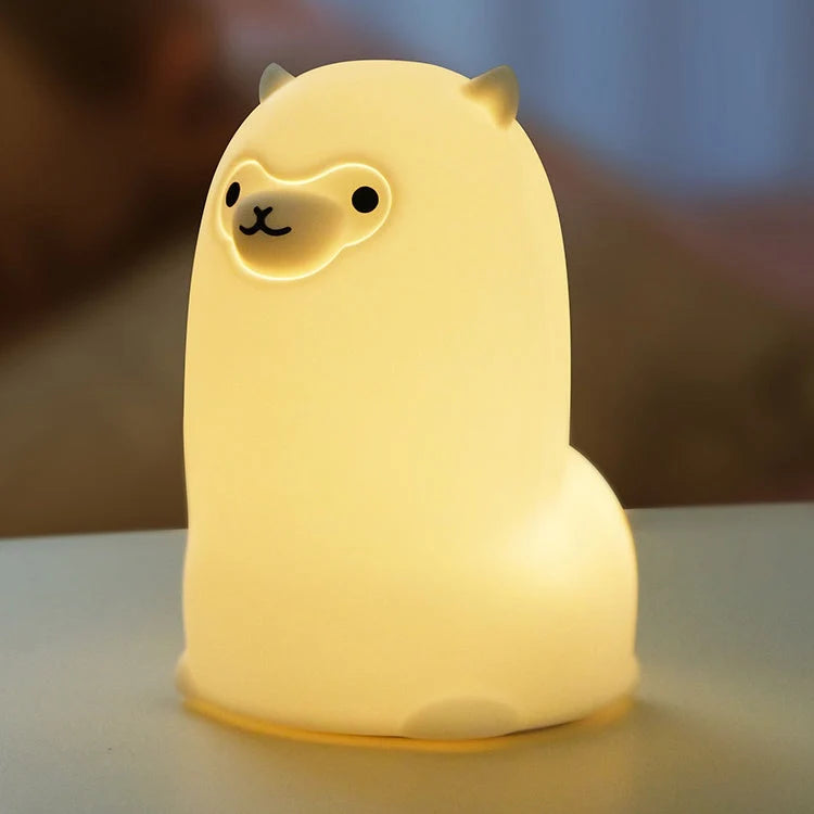 Night Light Alpaca Design Soft Silicone Warm LED Glow