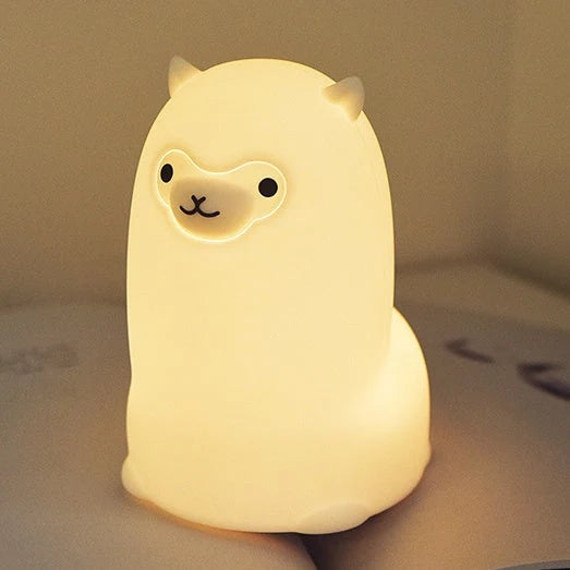 Night Light Alpaca Design Soft Silicone Warm LED Glow