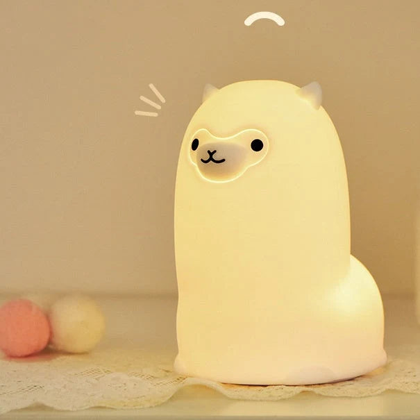 Night Light Alpaca Design Soft Silicone Warm LED Glow