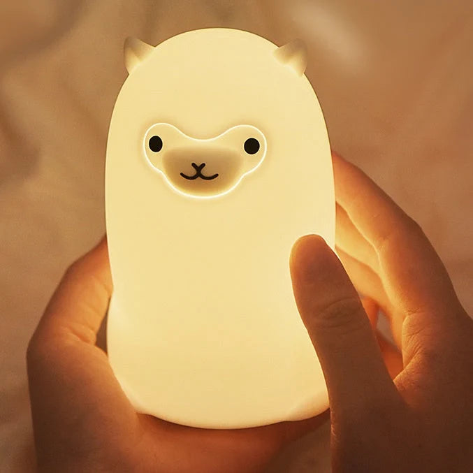 Night Light Alpaca Design Soft Silicone Warm LED Glow