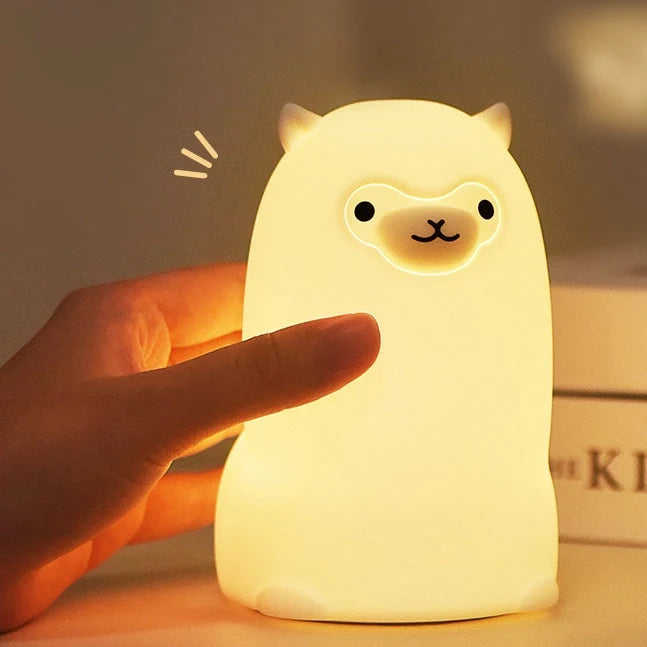 Night Light Alpaca Design Soft Silicone Warm LED Glow