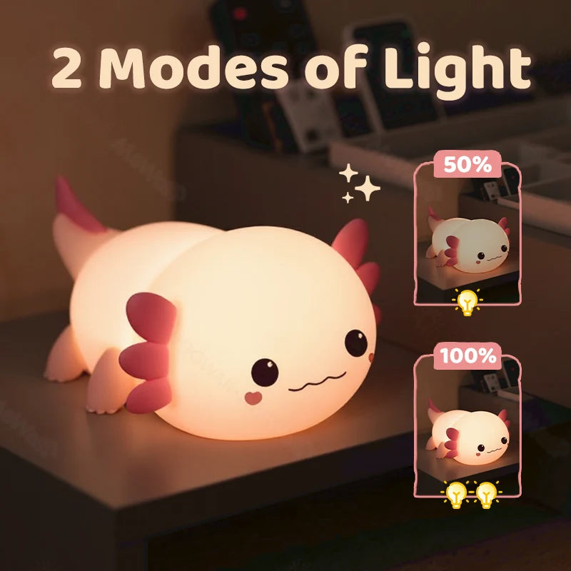 Night Light Axolotl Silicone USB-C Rechargeable