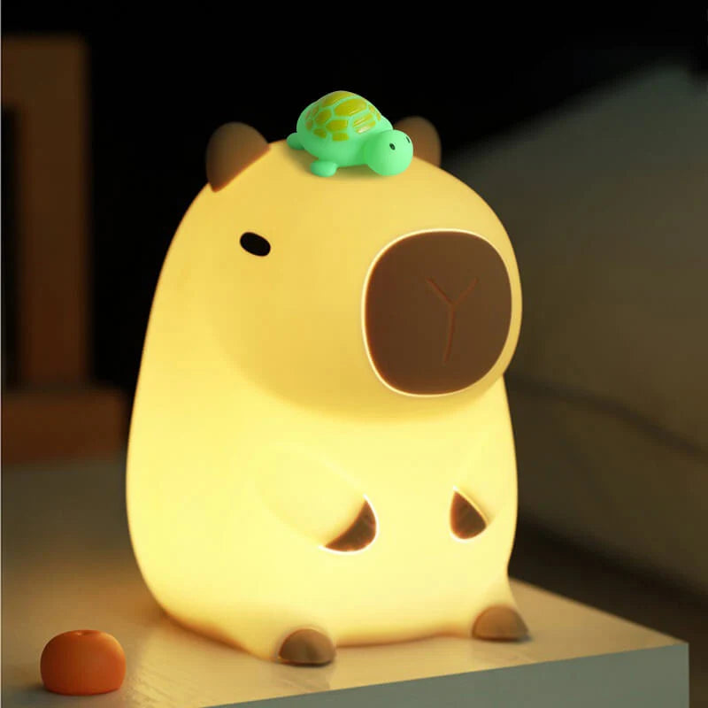 Night Light Capybara Design Warm LED USB Rechargeable