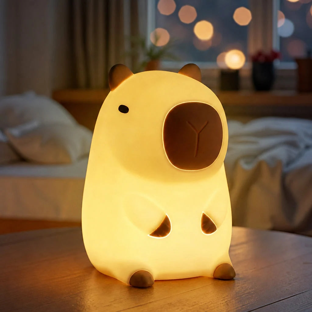 Night Light Capybara Silicone Warm Glow USB-C Rechargeable