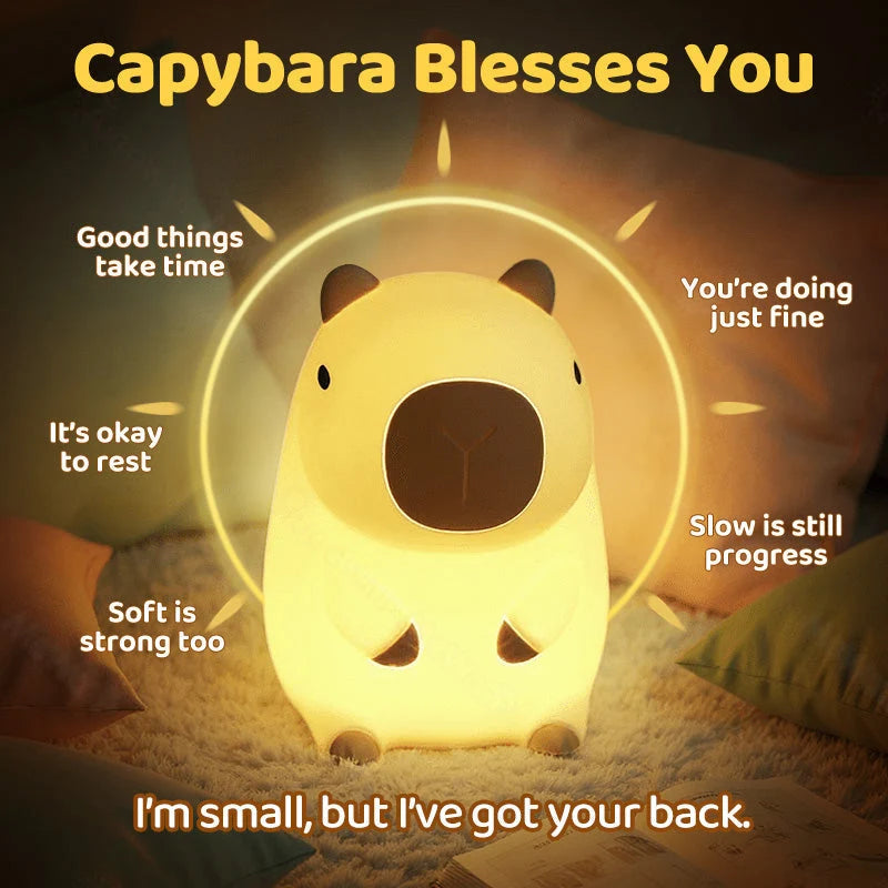 Night Light Capybara Silicone Warm Glow USB-C Rechargeable