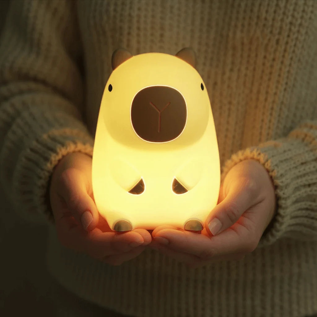 Night Light Capybara Silicone Warm Glow USB-C Rechargeable