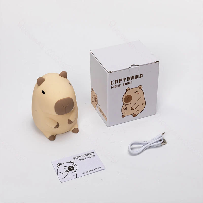 Night Light Capybara Silicone Warm Glow USB-C Rechargeable
