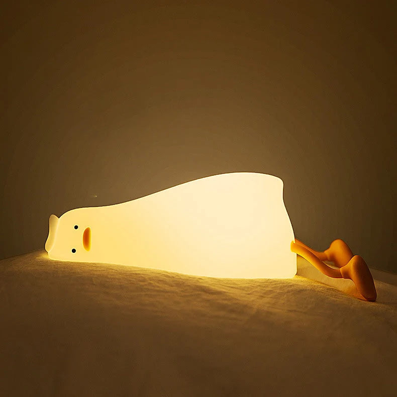 Night Light Duck-Shaped Soft Silicone Warm LED Glow