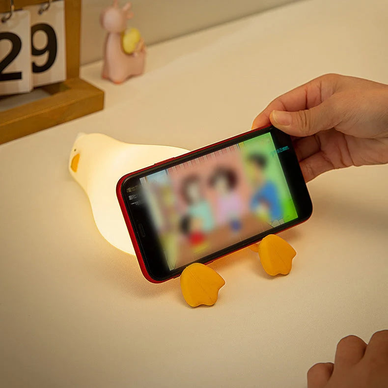 Night Light Duck-Shaped Soft Silicone Warm LED Glow