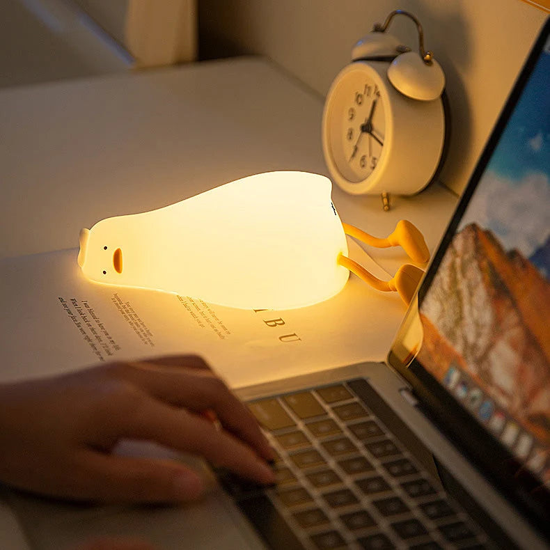 Night Light Duck-Shaped Soft Silicone Warm LED Glow