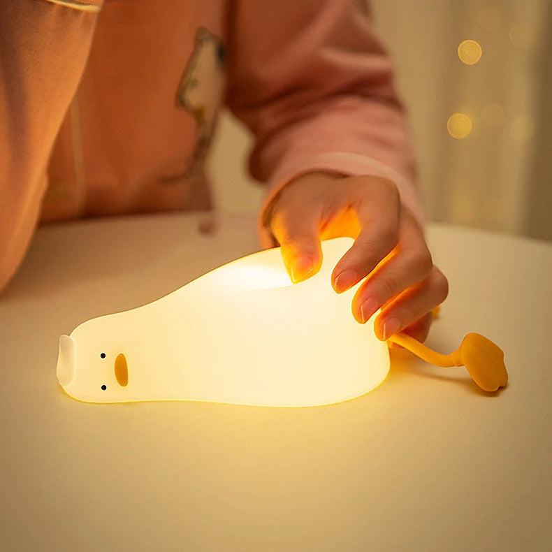 Night Light Duck-Shaped Soft Silicone Warm LED Glow