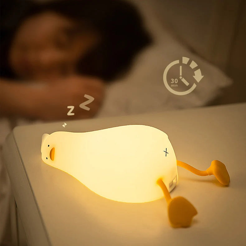 Night Light Duck-Shaped Soft Silicone Warm LED Glow