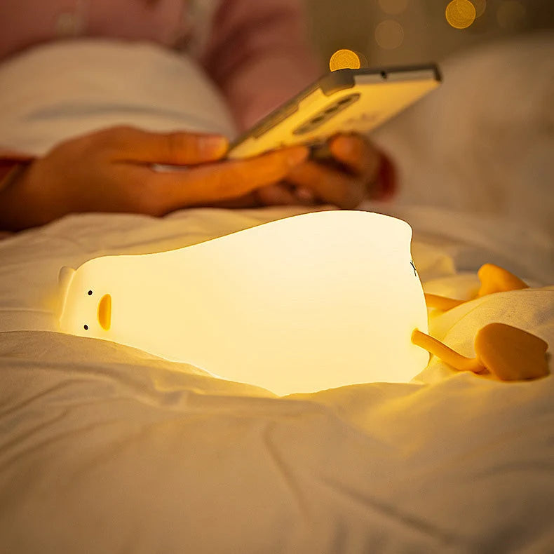 Night Light Duck-Shaped Soft Silicone Warm LED Glow