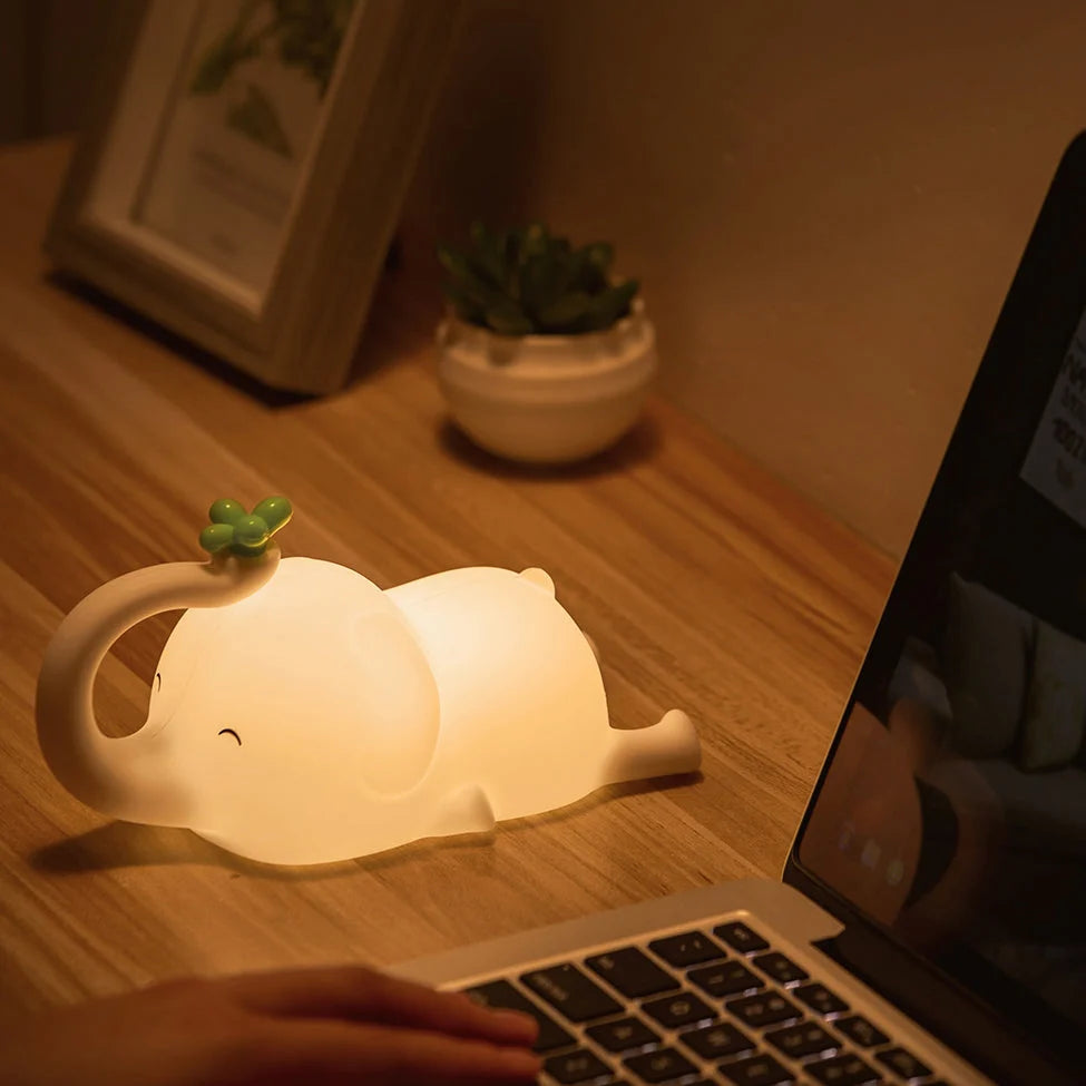 Night Light Flying Elephant Warm LED Glow
