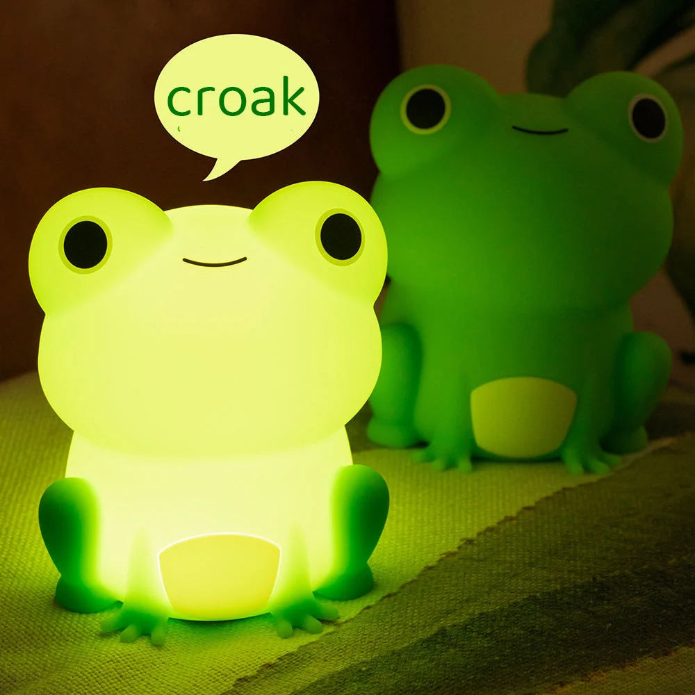 Night Light Frog-Shaped Silicone Color-Changing LED