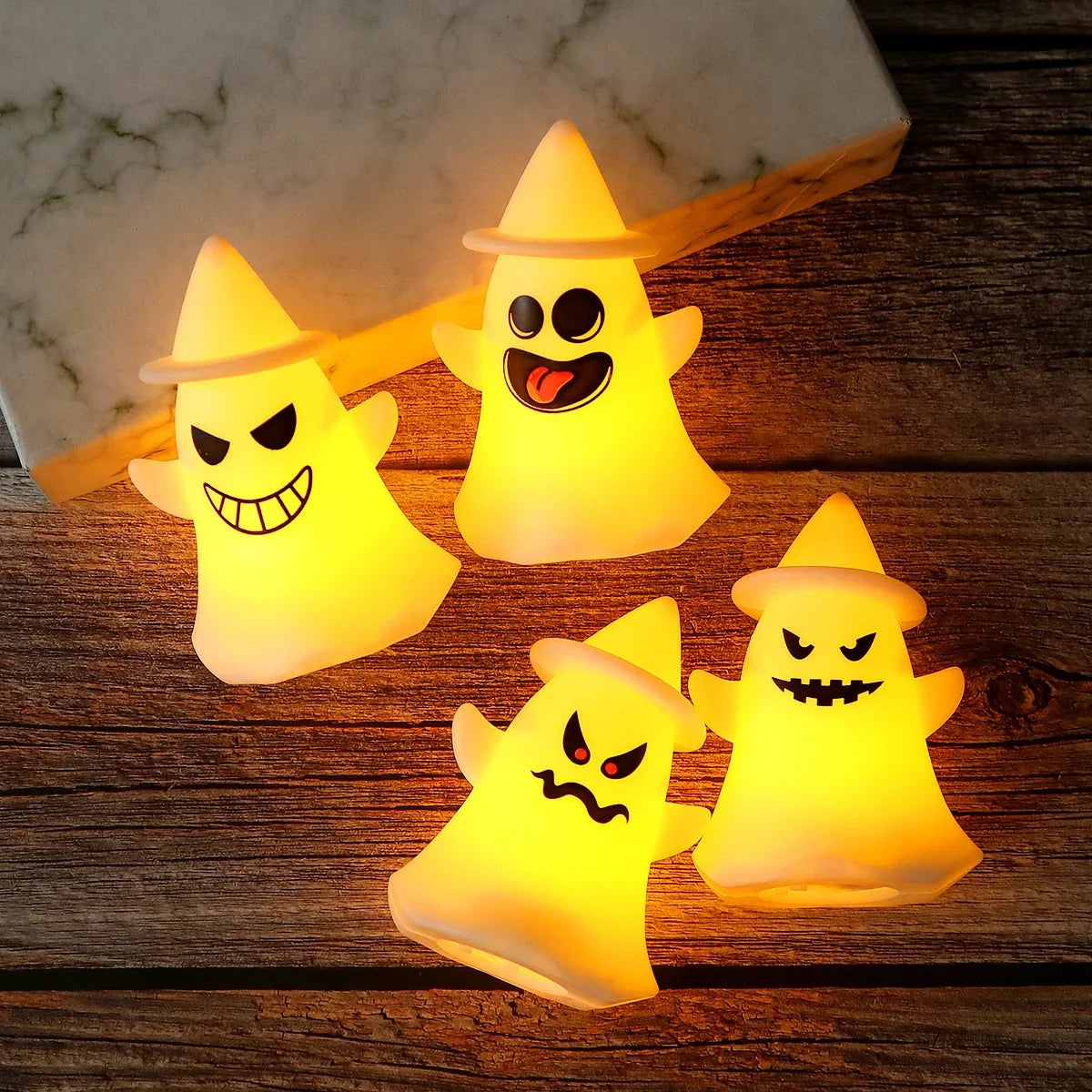 Night Light Ghost With Hat Warm White Child Safe