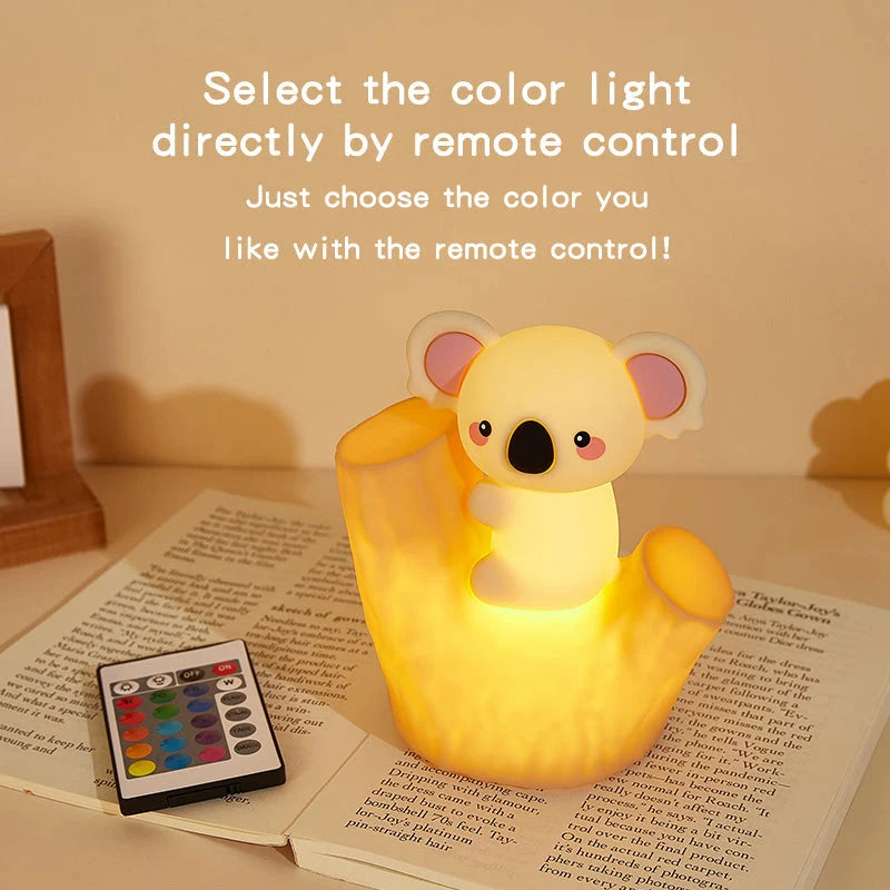 Night Light Koala Design Soft Silicone Warm Amber Glow