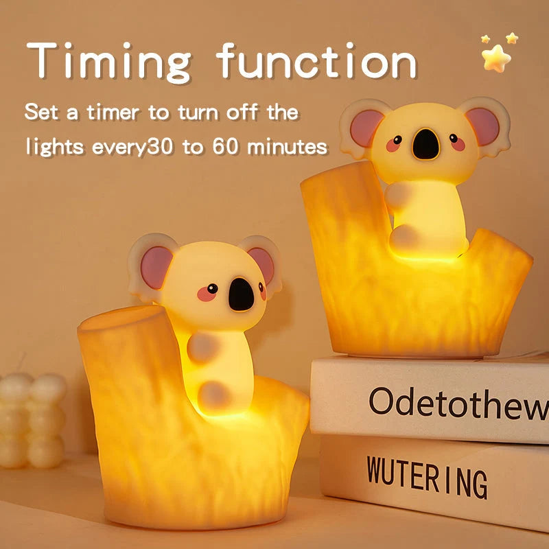 Night Light Koala Design Soft Silicone Warm Amber Glow