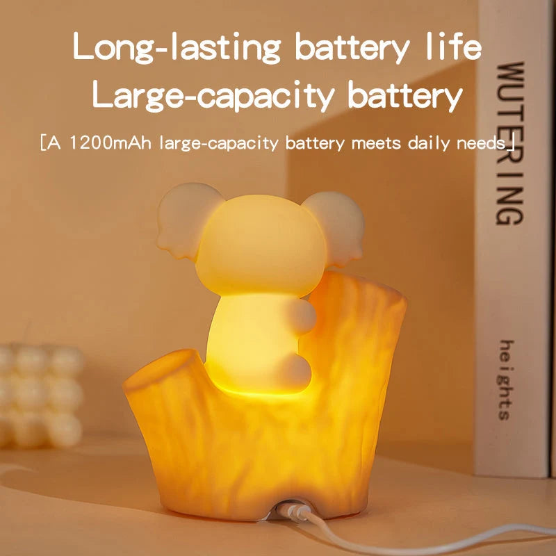 Night Light Koala Design Soft Silicone Warm Amber Glow
