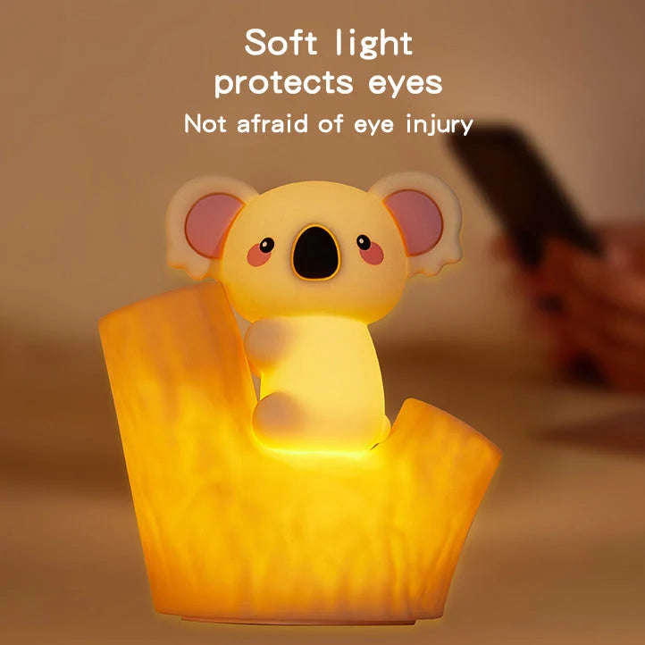 Night Light Koala Design Soft Silicone Warm Amber Glow