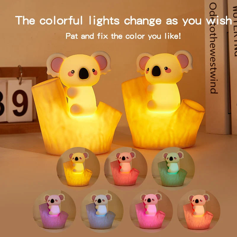 Night Light Koala Design Soft Silicone Warm Amber Glow