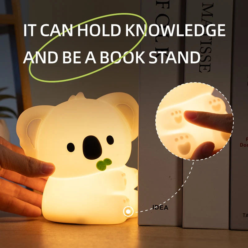 Night Light Koala Silicone Touch-Activated Warm LED Glow