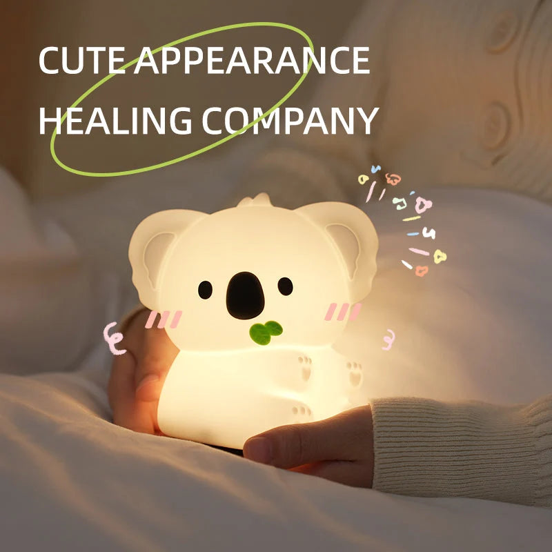Night Light Koala Silicone Touch-Activated Warm LED Glow