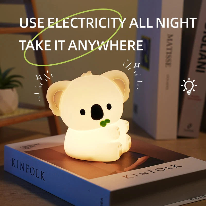 Night Light Koala Silicone Touch-Activated Warm LED Glow
