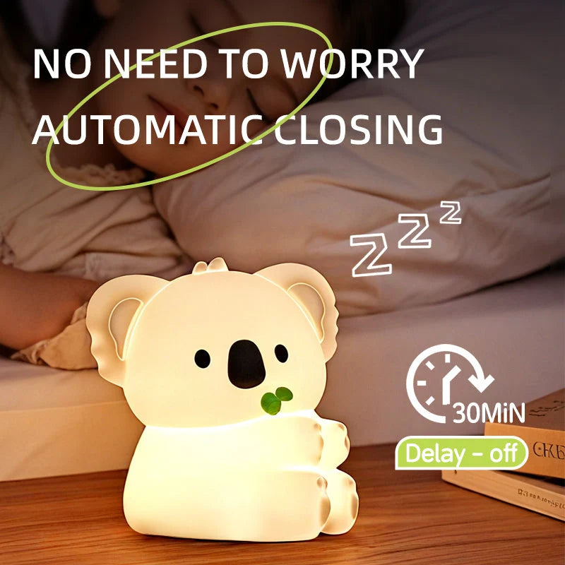 Night Light Koala Silicone Touch-Activated Warm LED Glow