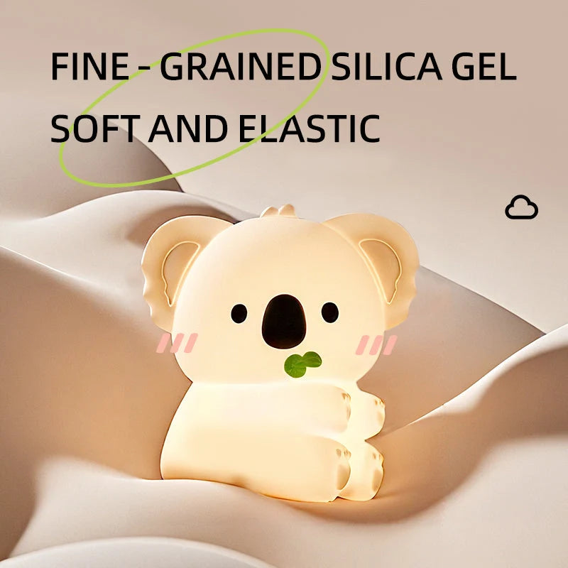 Night Light Koala Silicone Touch-Activated Warm LED Glow