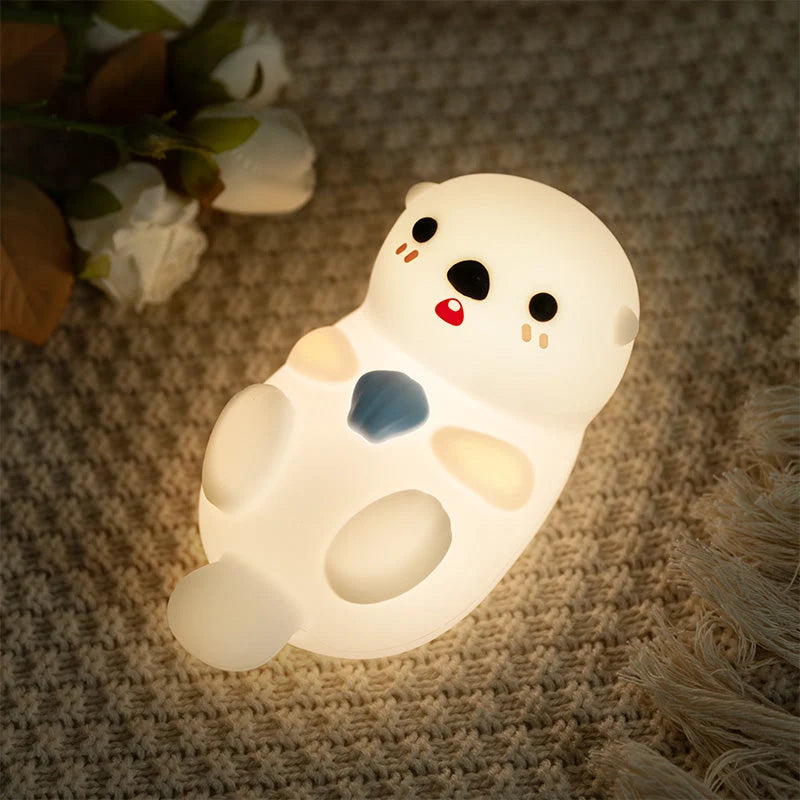 Night Light Otter Design Tap-Controlled Silicone Exterior